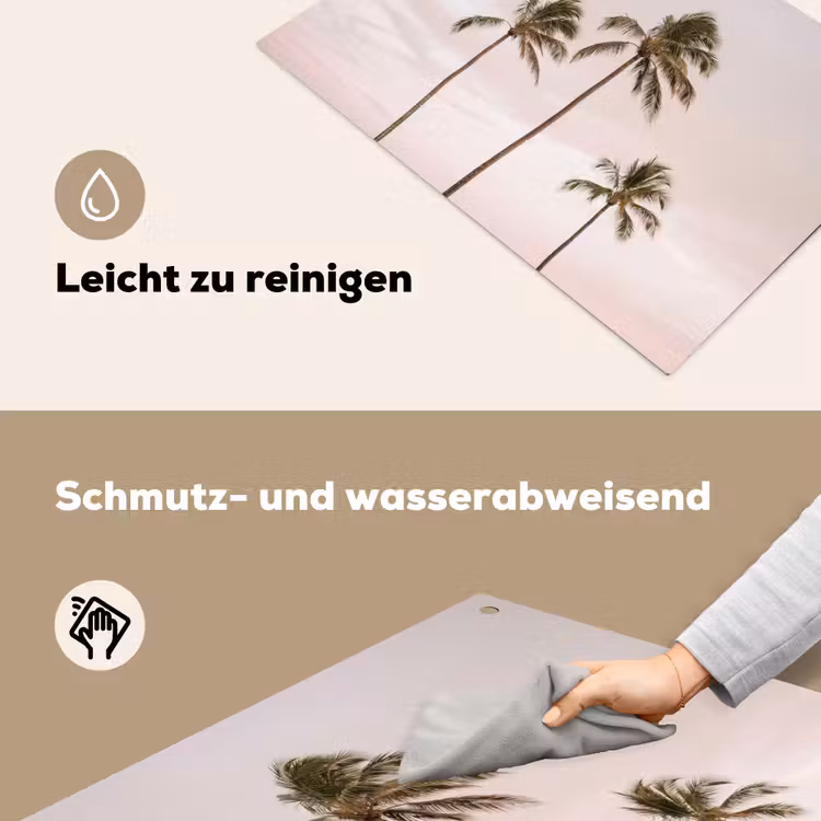 Palmbomen - Zonsondergang - Roze Inductie beschemer met haakjes klein -ky-schoon-de