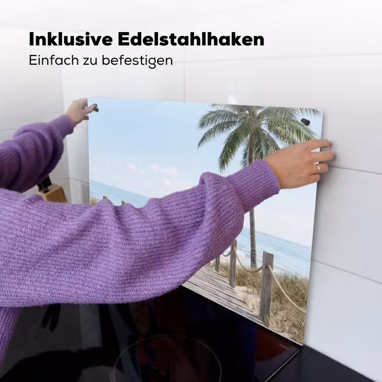 Palmbomen - Pad - Horizon Inductie beschemer met haakjes klein -ky-ophangen-de