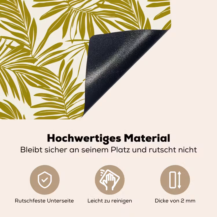 Palmblad - Patroon - Groen Inductie beschemer met haakjes klein 777 -ky-onderkant-de