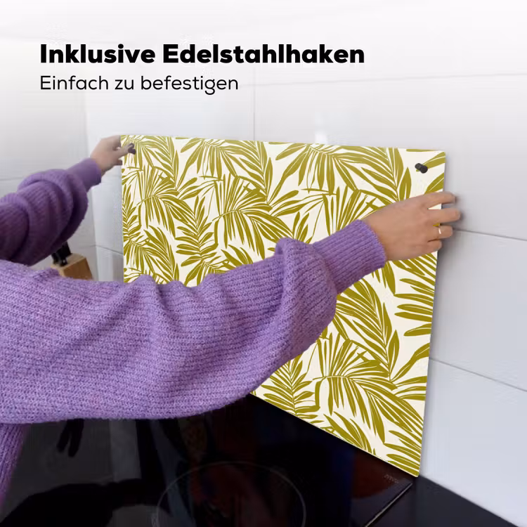 Palmblad - Patroon - Groen Inductie beschemer met haakjes klein 777 -ky-ophangen-de