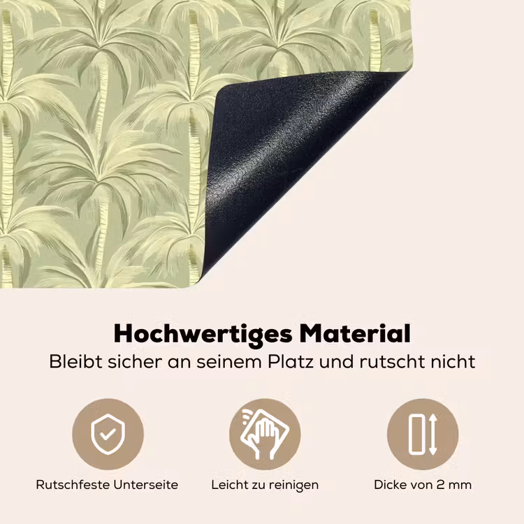 Palmwoud - Tropisch - Groen Inductie beschemer met haakjes klein 777 -ky-onderkant-de