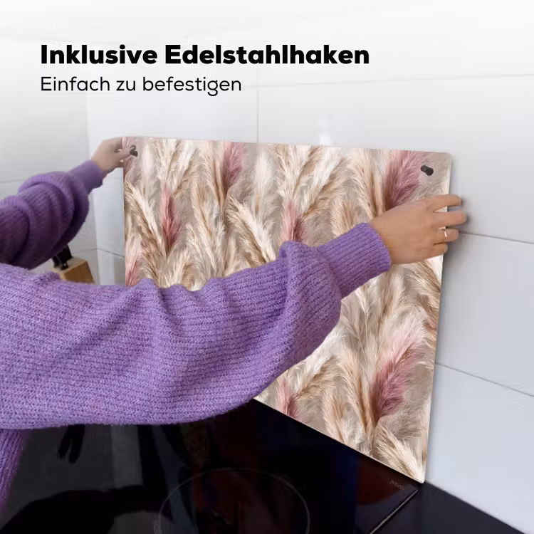 Pampasgras - Pluizig - Kleurrijk Inductie beschemer met haakjes klein 777 -ky-ophangen-de