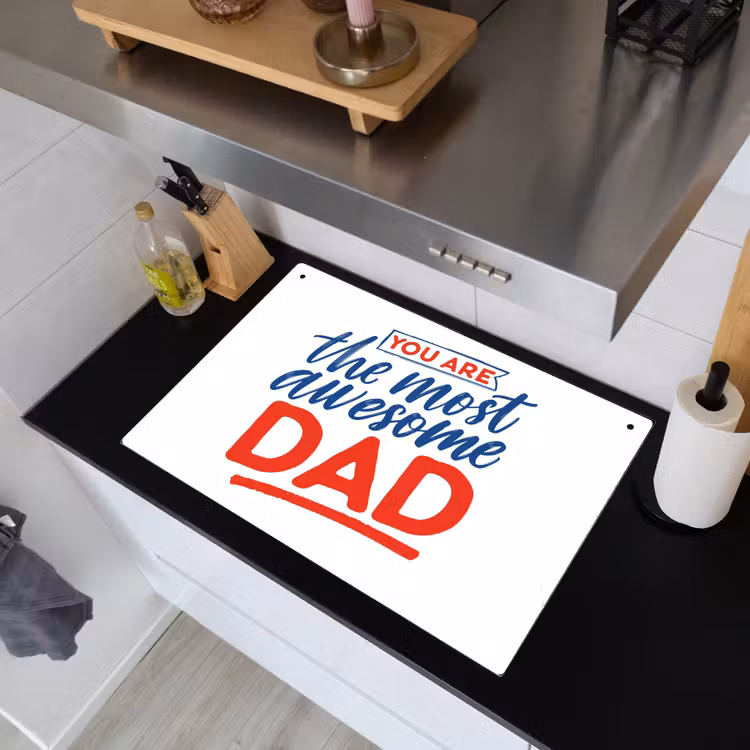 2-in-1 Herdabdeckplatte & Spritzschutz - Papa - Vatertag - Sprichwörter - Papa - Vaderdag - Spreuken Inductie beschemer met haakjes klein