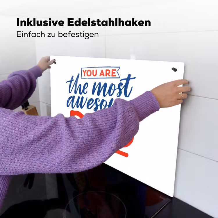 2-in-1 Herdabdeckplatte & Spritzschutz - Papa - Vatertag - Sprichwörter - Papa - Vaderdag - Spreuken Inductie beschemer met haakjes klein