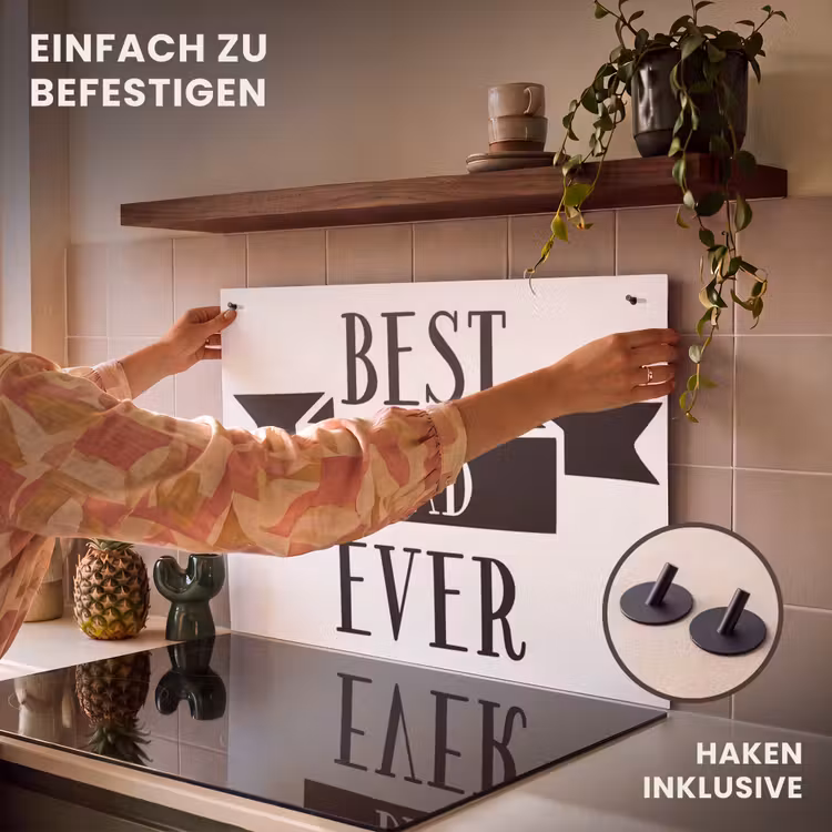 2-in-1 Herdabdeckplatte & Spritzschutz - Papa - Zitat - Lieber Papa - Papa - Quote - Beste papa Inductie beschemer met haakjes klein