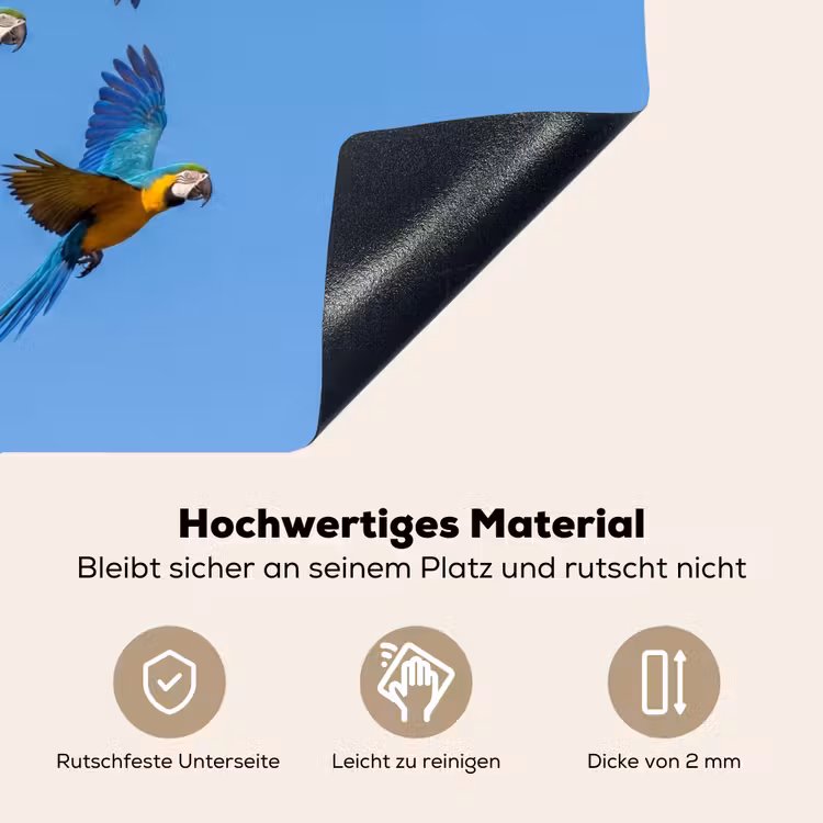 Papagaai - Vliegen - Blauw - Geel Inductie beschemer met haakjes klein -ky-onderkant-de