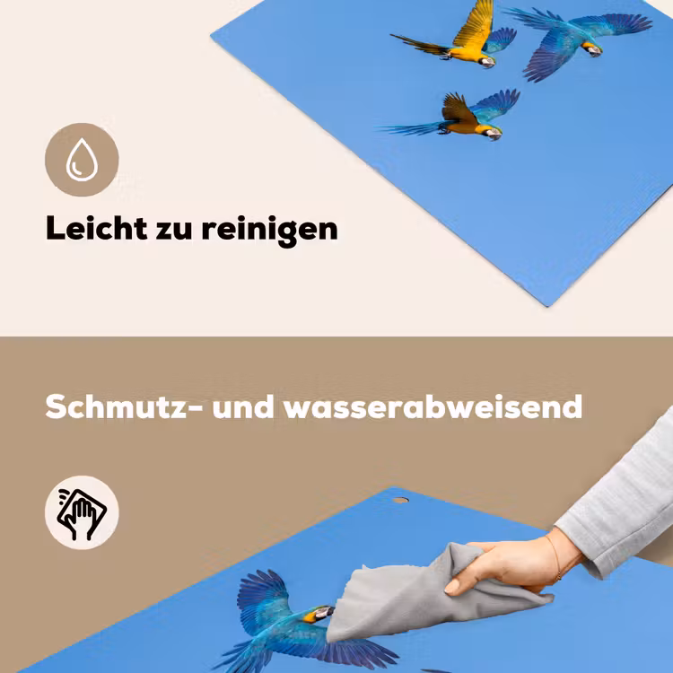 Papagaai - Vliegen - Blauw - Geel Inductie beschemer met haakjes klein -ky-schoon-de