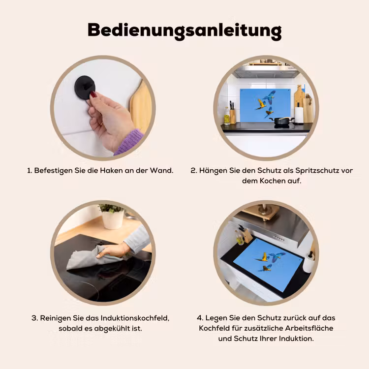 Papagaai - Vliegen - Blauw - Geel Inductie beschemer met haakjes klein -ky-gebruik-de