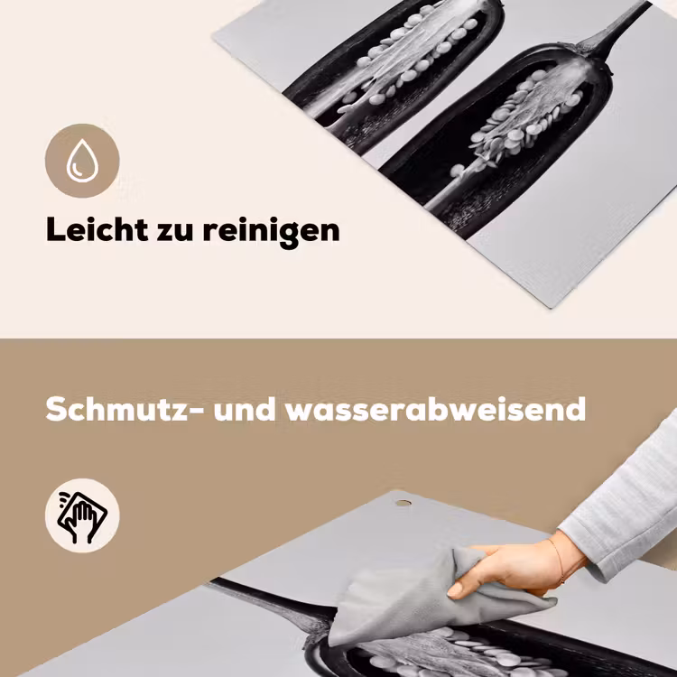 Pepers - Zwart - Wit - Zaadlijsten Inductie beschemer met haakjes klein -ky-schoon-de