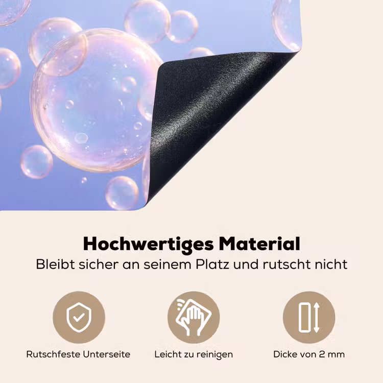 Pastel - Bubbels - Dromerig Inductie beschemer met haakjes klein -ky-onderkant-de