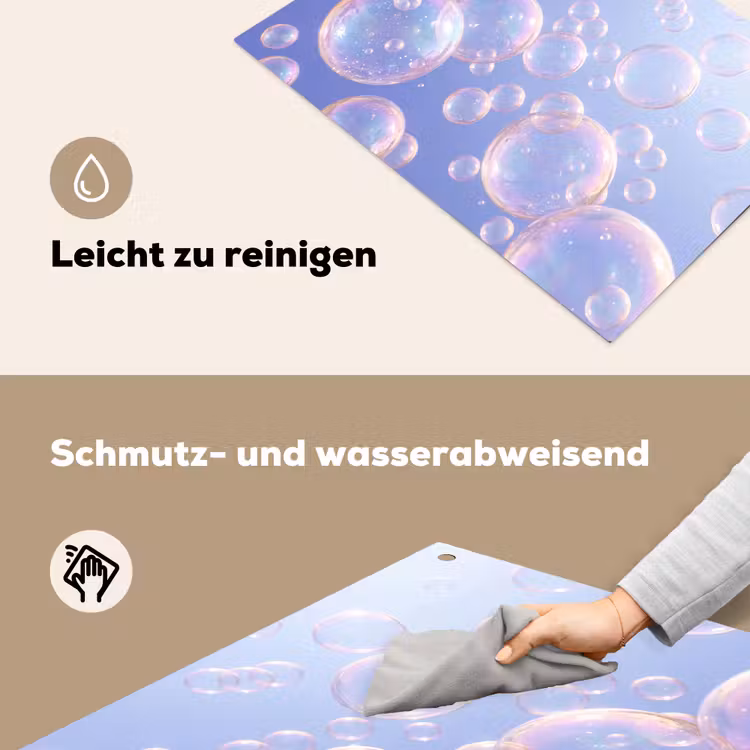 Pastel - Bubbels - Dromerig Inductie beschemer met haakjes klein -ky-schoon-de