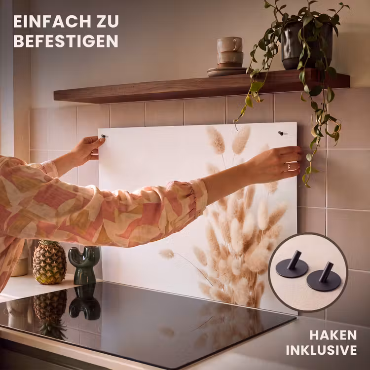 2-in-1 Herdabdeckplatte & Spritzschutz - Pastellige Sanftheit - Pastel Zachtheid Inductie beschemer met haakjes klein