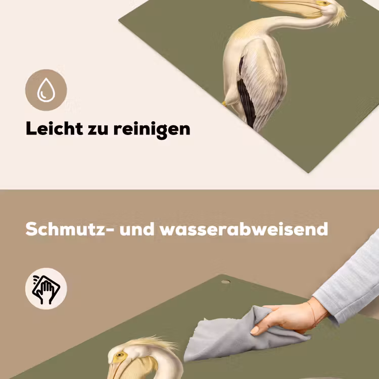 Pelikaan - Wit - Vogel - Klassiek - Natuur Inductie beschemer met haakjes klein -ky-schoon-de