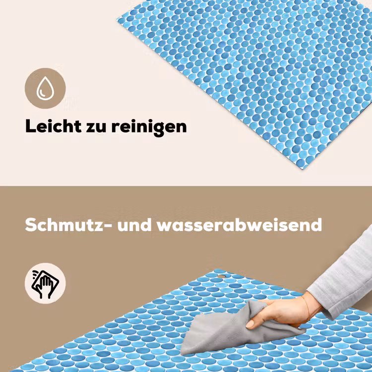 Penny - Mozaïek - Lichtblauw Inductie beschemer met haakjes klein 777 -ky-schoon-de