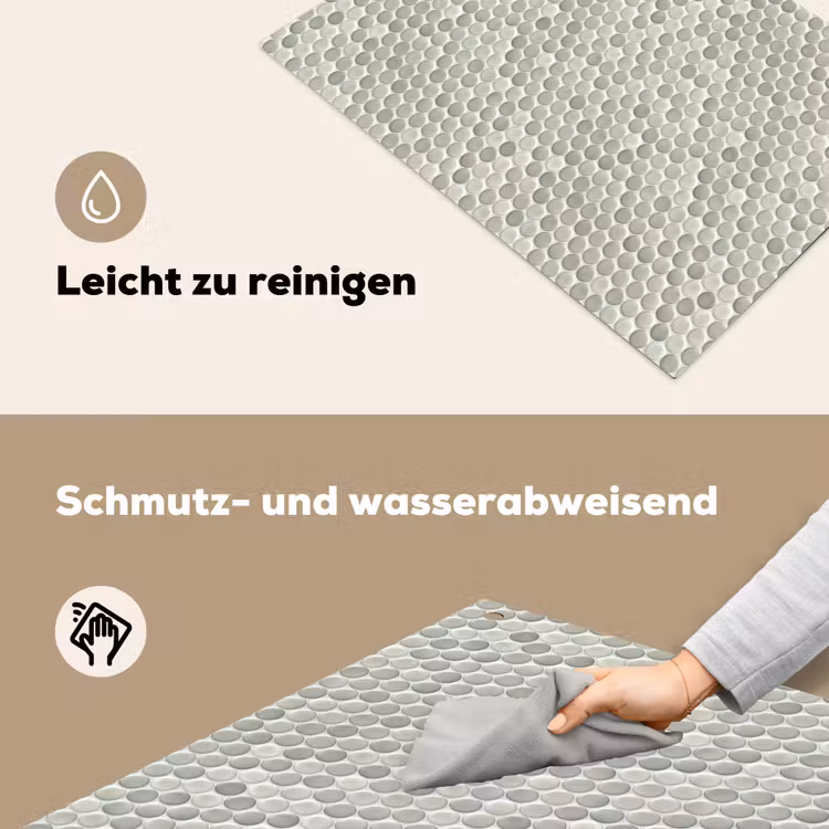 Penny - Mozaïek - Lichtgrijs Inductie beschemer met haakjes klein 777 -ky-schoon-de