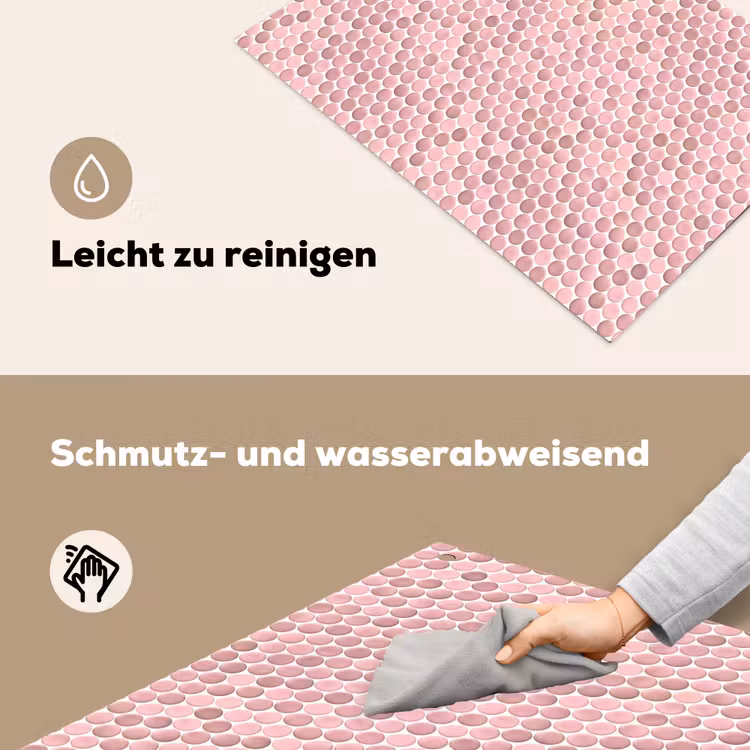 Penny - Mozaïek - Lichtroze Inductie beschemer met haakjes klein 777 -ky-schoon-de