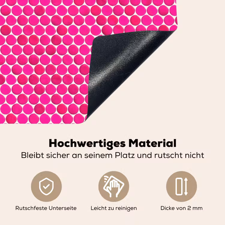Penny - Mozaïek - Felroze Inductie beschemer met haakjes klein 777 -ky-onderkant-de