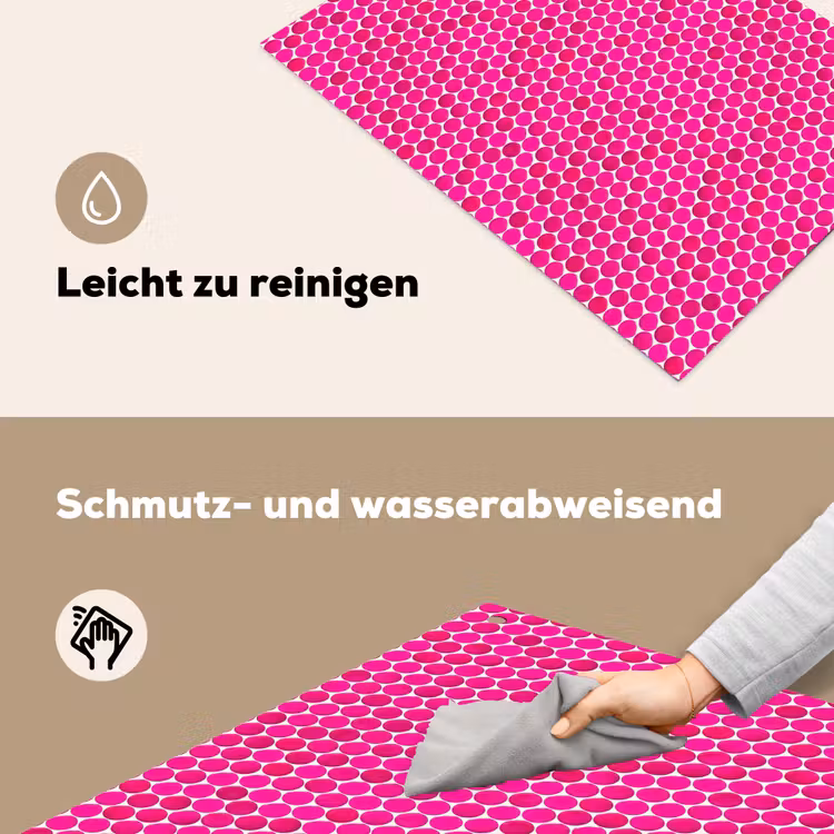 Penny - Mozaïek - Felroze Inductie beschemer met haakjes klein 777 -ky-schoon-de