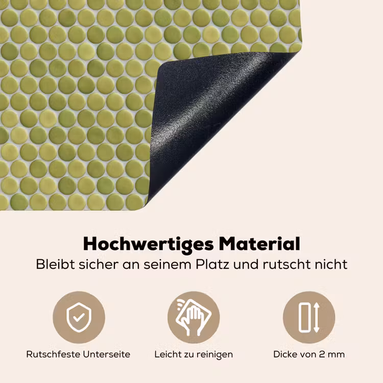 Penny - Mozaïek - Olijfgroen Inductie beschemer met haakjes klein 777 -ky-onderkant-de