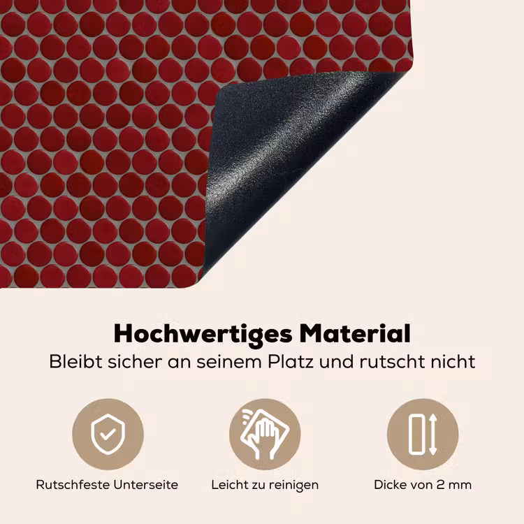 Penny - Mozaïek - Rond - Rood Inductie beschemer met haakjes klein 777 -ky-onderkant-de