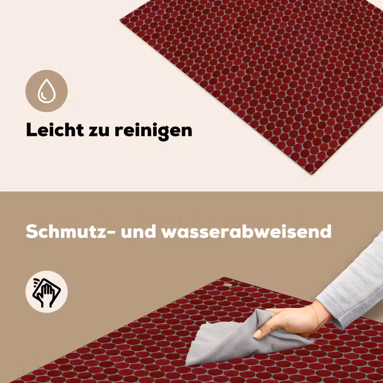 Penny - Mozaïek - Rond - Rood Inductie beschemer met haakjes klein 777 -ky-schoon-de