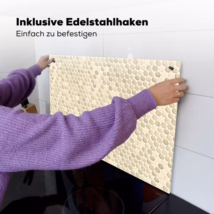 Penny - Mozaïek - Zand Inductie beschemer met haakjes klein 777 -ky-ophangen-de