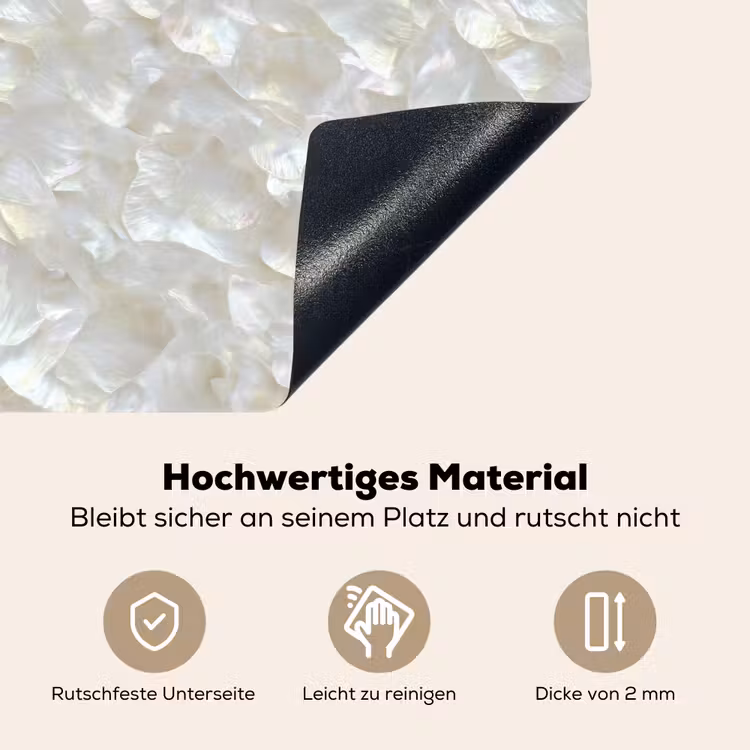 Parelmoerglans - Wit - Schelp Inductie beschemer met haakjes klein 777 -ky-onderkant-de