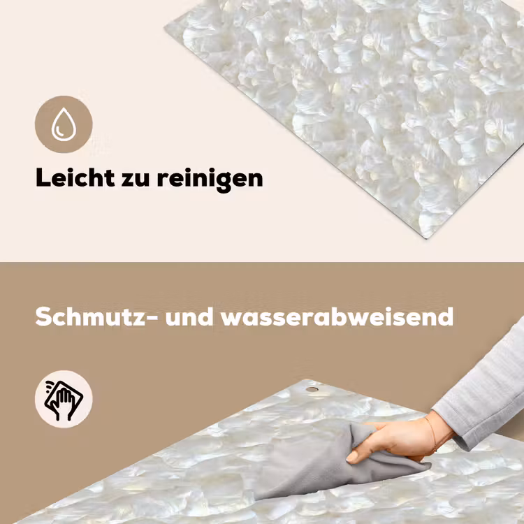 Parelmoerglans - Wit - Schelp Inductie beschemer met haakjes klein 777 -ky-schoon-de