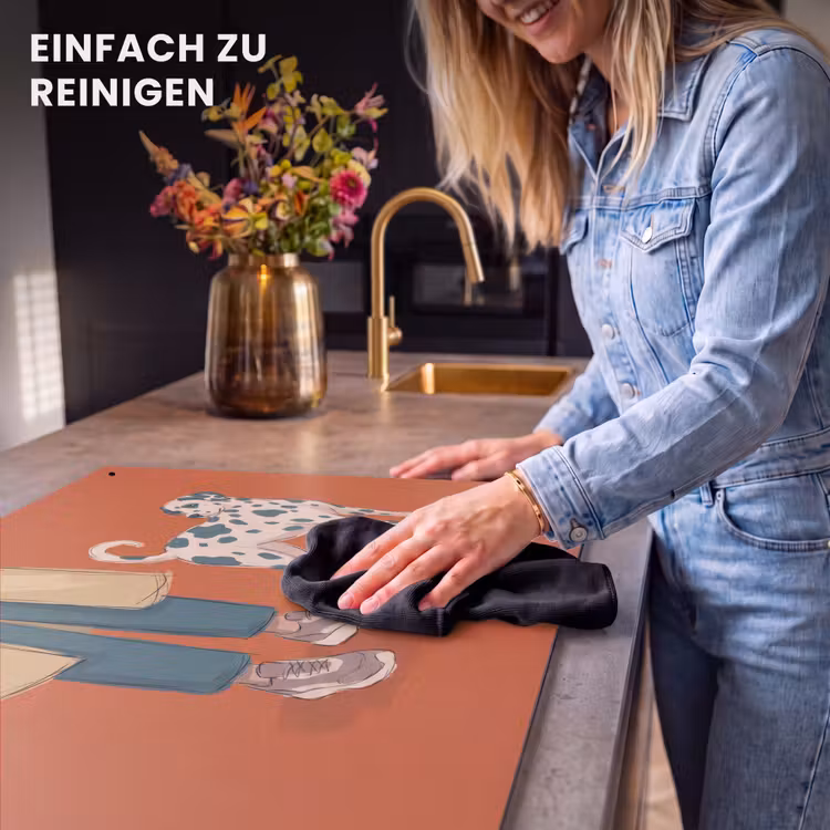 Persoon - Hond - Dieren - Illustratie - Modern Inductie beschemer met haakjes klein -ky-schoon-de