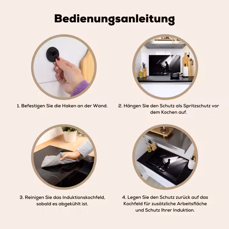 Persoon - Piano - Muziek - Zwart-wit - Podium Inductie beschemer met haakjes klein -ky-gebruik-de