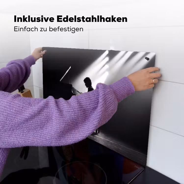 Persoon - Piano - Muziek - Zwart-wit - Podium Inductie beschemer met haakjes klein -ky-ophangen-de