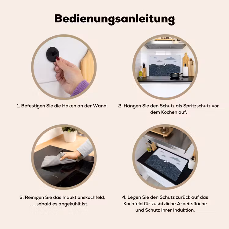 Persoon - Surfen - Oceaan - Natuur - Modern Inductie beschemer met haakjes klein -ky-gebruik-de