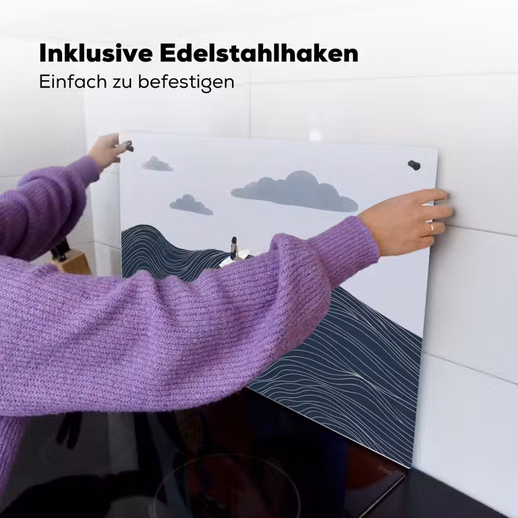Persoon - Surfen - Oceaan - Natuur - Modern Inductie beschemer met haakjes klein -ky-ophangen-de