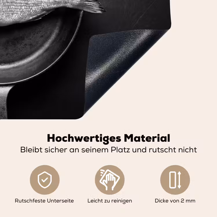 Pan - Vis - Zwart - Wit Inductie beschemer met haakjes klein -ky-onderkant-de