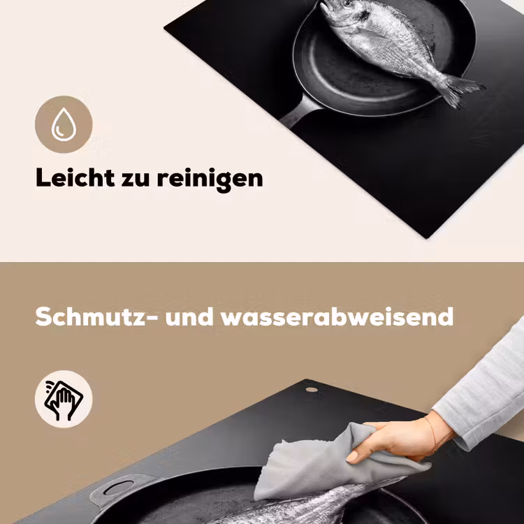 Pan - Vis - Zwart - Wit Inductie beschemer met haakjes klein -ky-schoon-de