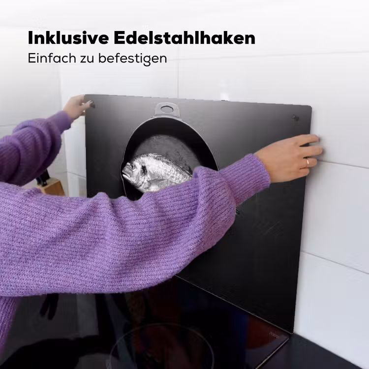 Pan - Vis - Zwart - Wit Inductie beschemer met haakjes klein -ky-ophangen-de