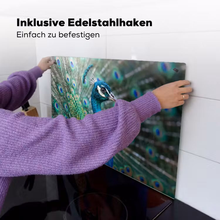 Pauw - Veren - Blauw Inductie beschemer met haakjes klein -ky-ophangen-de