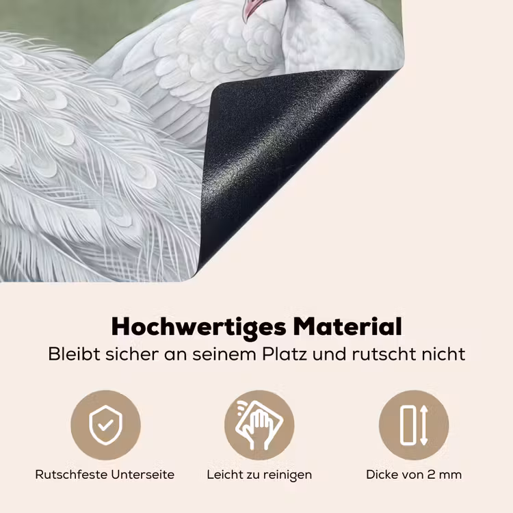 Pauwen - Wit - Natuur - Groen Inductie beschemer met haakjes klein -ky-onderkant-de