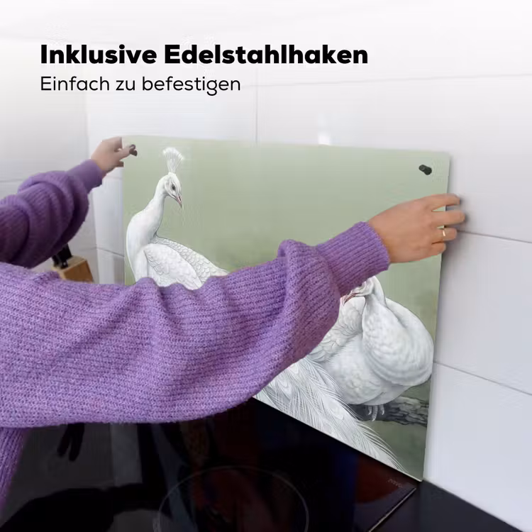 Pauwen - Wit - Natuur - Groen Inductie beschemer met haakjes klein -ky-ophangen-de