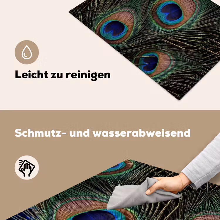 Pauwenveren - Klassiek - Groen Inductie beschemer met haakjes klein -ky-schoon-de
