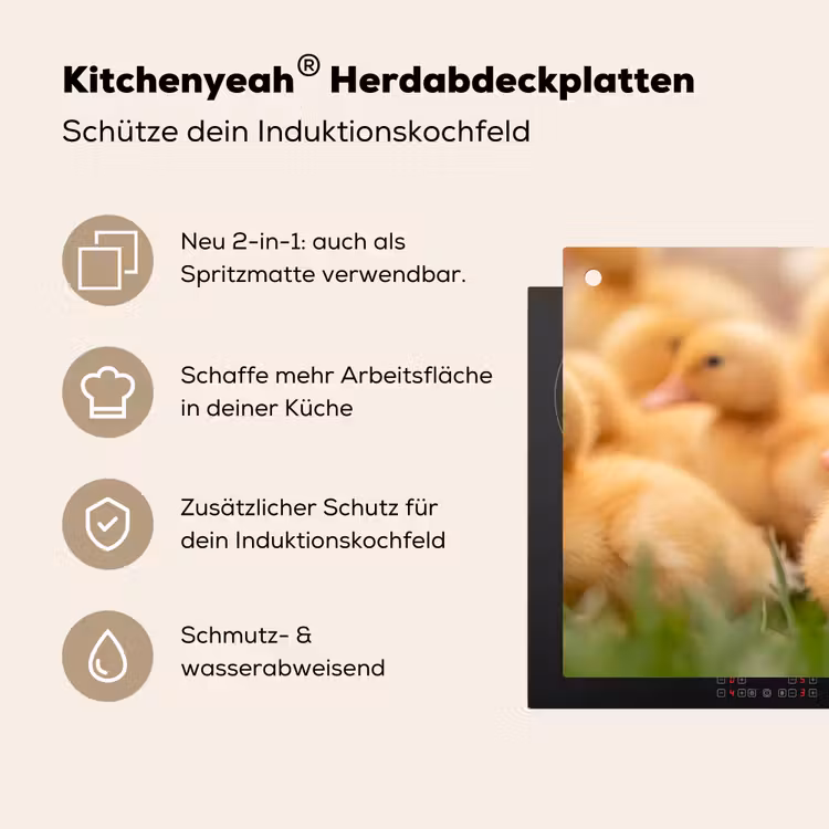 Pijltje - Eend - Natuur - Geel Inductie beschemer met haakjes klein -ky-usp-de