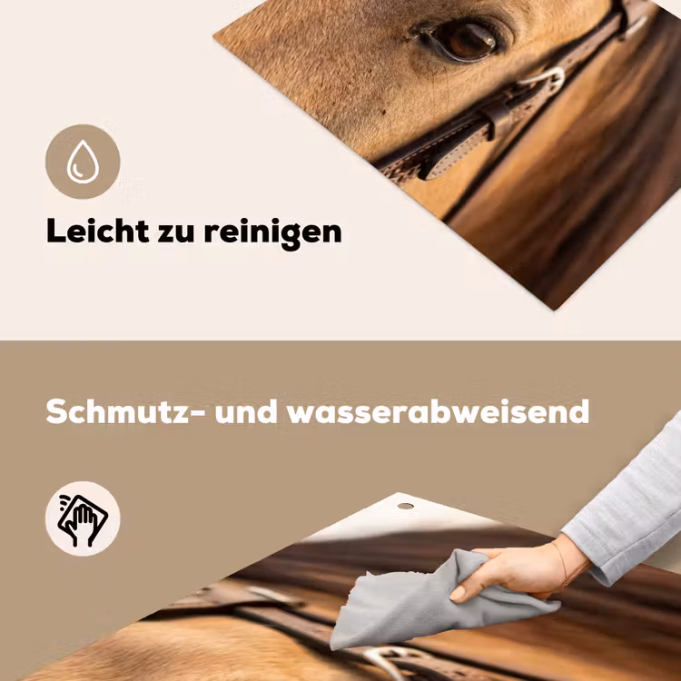 Paard - Oog - Bruin Inductie beschemer met haakjes klein -ky-schoon-de