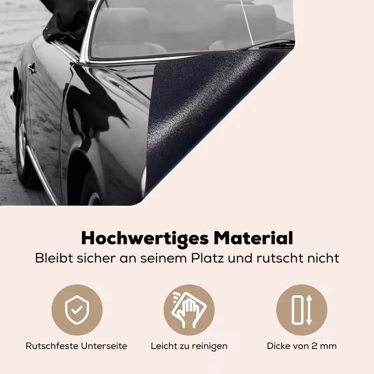 Paard - Auto - Zwart - Wit Inductie beschemer met haakjes klein -ky-onderkant-de