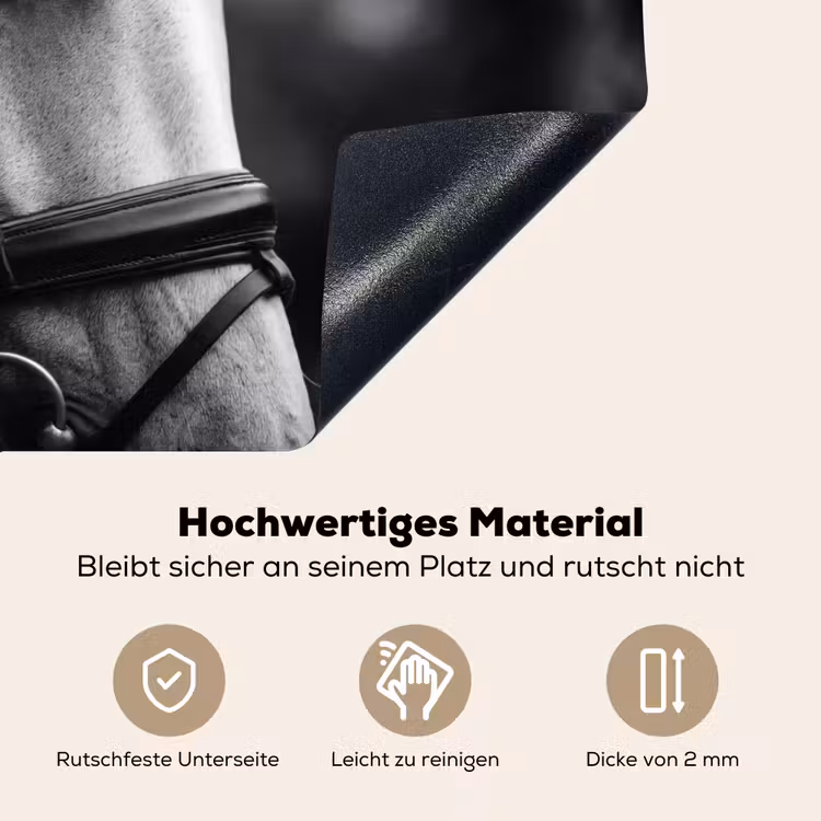 Paard - Schimmel - Portret Inductie beschemer met haakjes klein -ky-onderkant-de