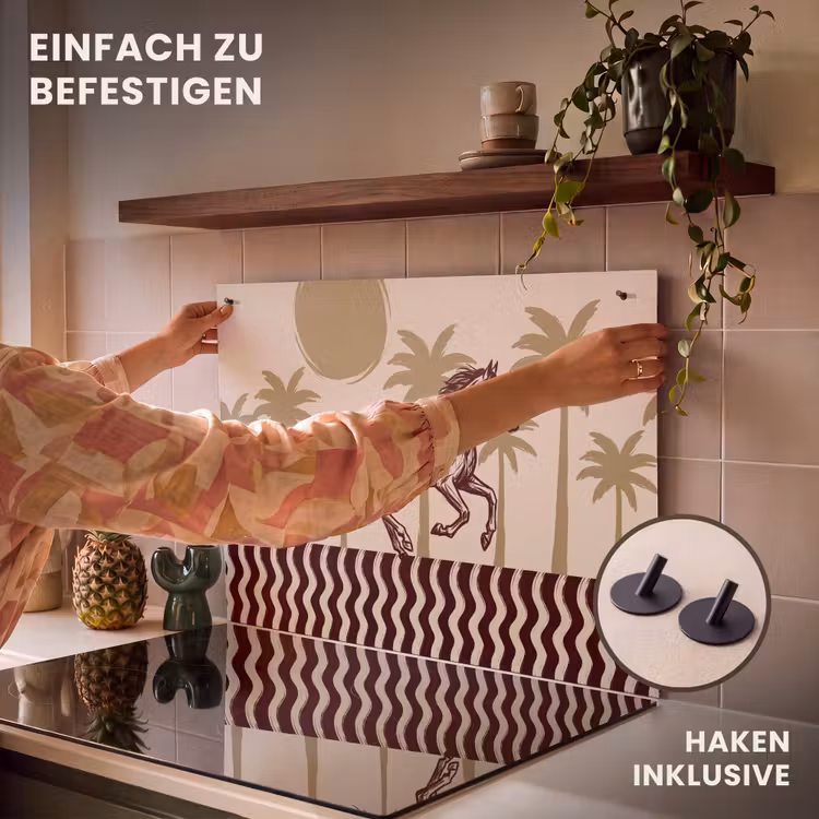 Paard - Galopperend - Woestijn - Illustratie Inductie beschemer met haakjes klein -ky-ophangen-de