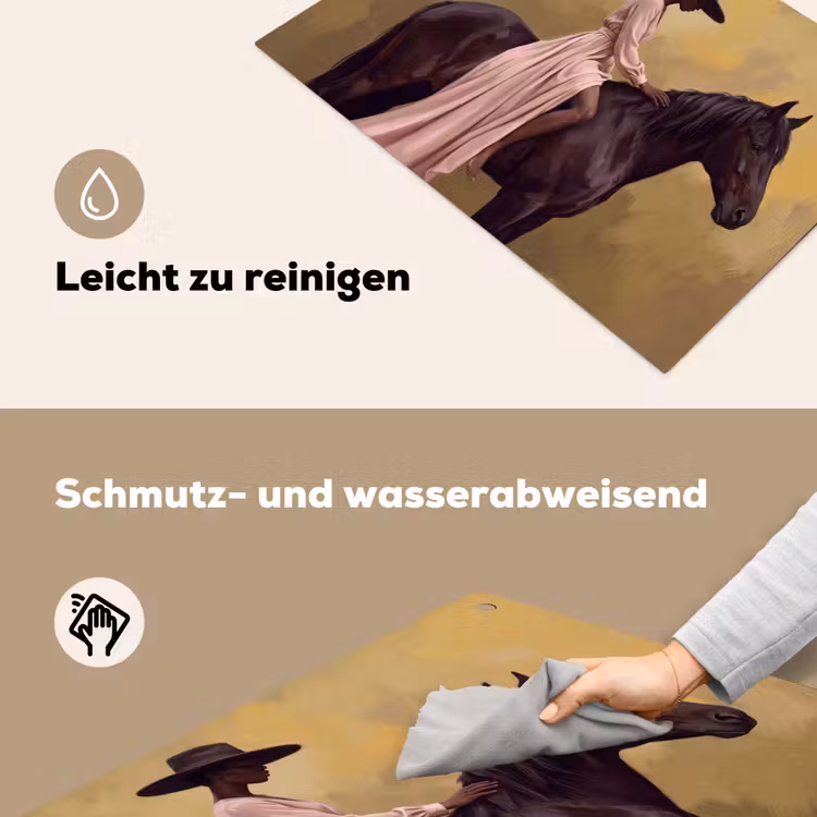 Paard - Klassiek - Oker Inductie beschemer met haakjes klein -ky-schoon-de