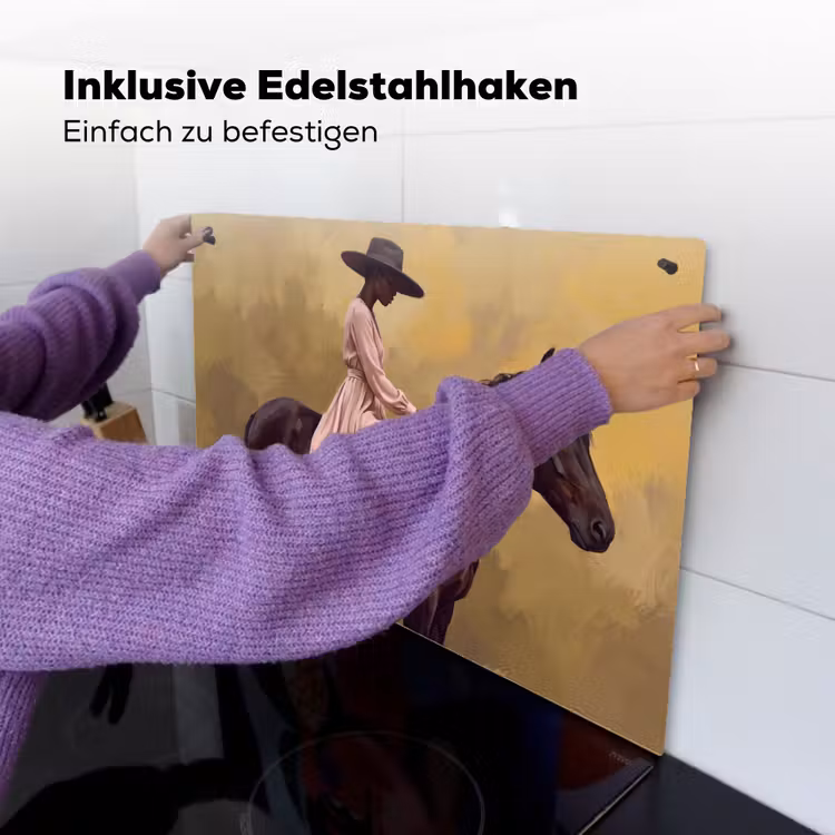 Paard - Klassiek - Oker Inductie beschemer met haakjes klein -ky-ophangen-de