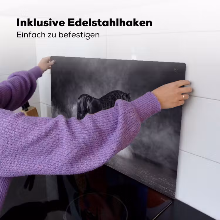 Paard - Magisch - Zwart Inductie beschemer met haakjes klein -ky-ophangen-de