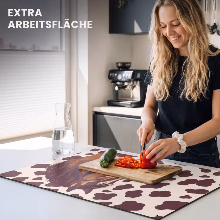 Paard - Martini - Dieren - Abstract - Bruin Inductie beschemer met haakjes klein -ky-usp-de