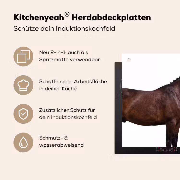 Paard - Modern - Balans Inductie beschemer met haakjes klein -ky-usp-de